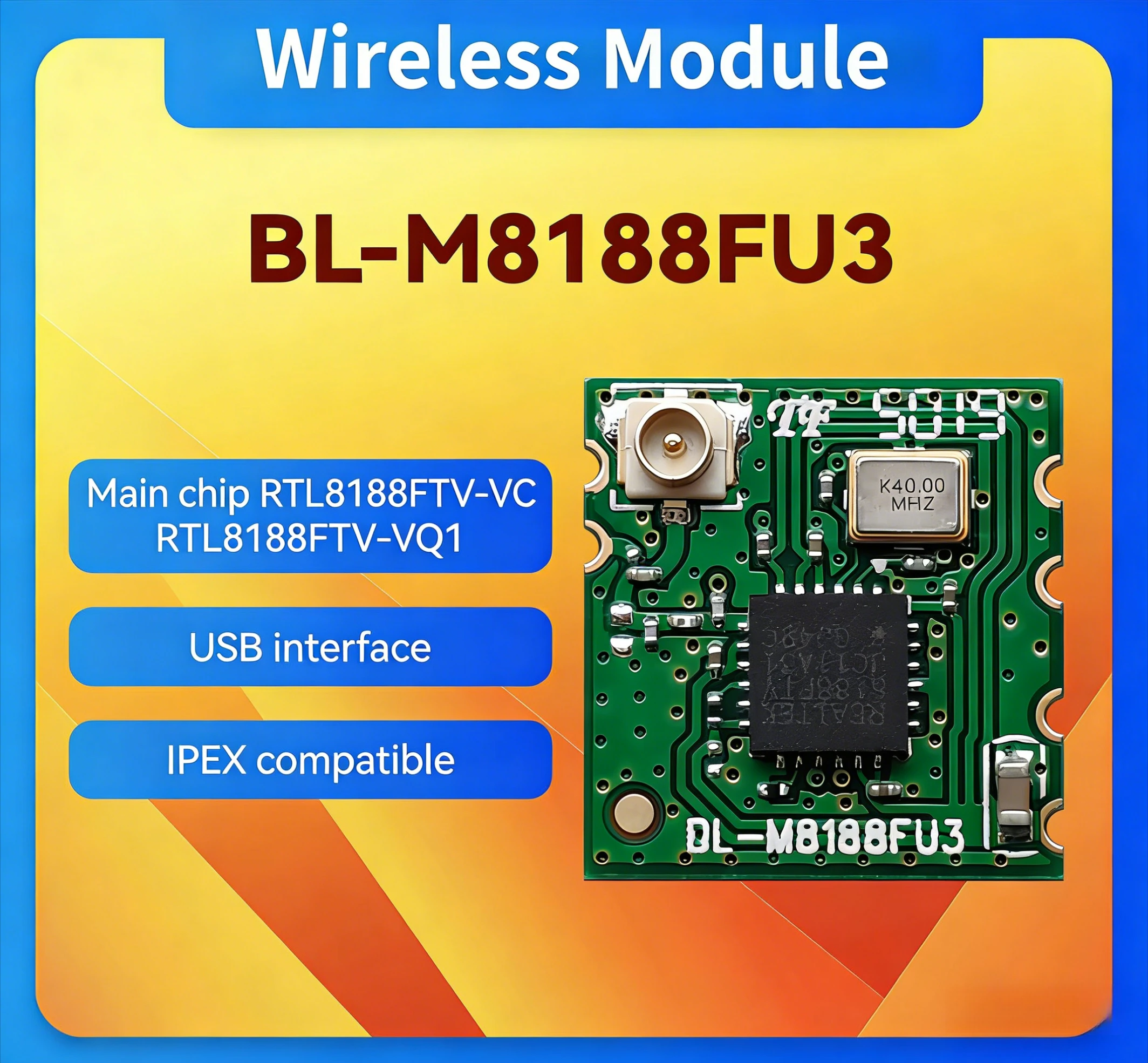With Realtek RTL8188FTV Chip WiFi Module IPEX Connector Wireless Network Module for IPC Camera