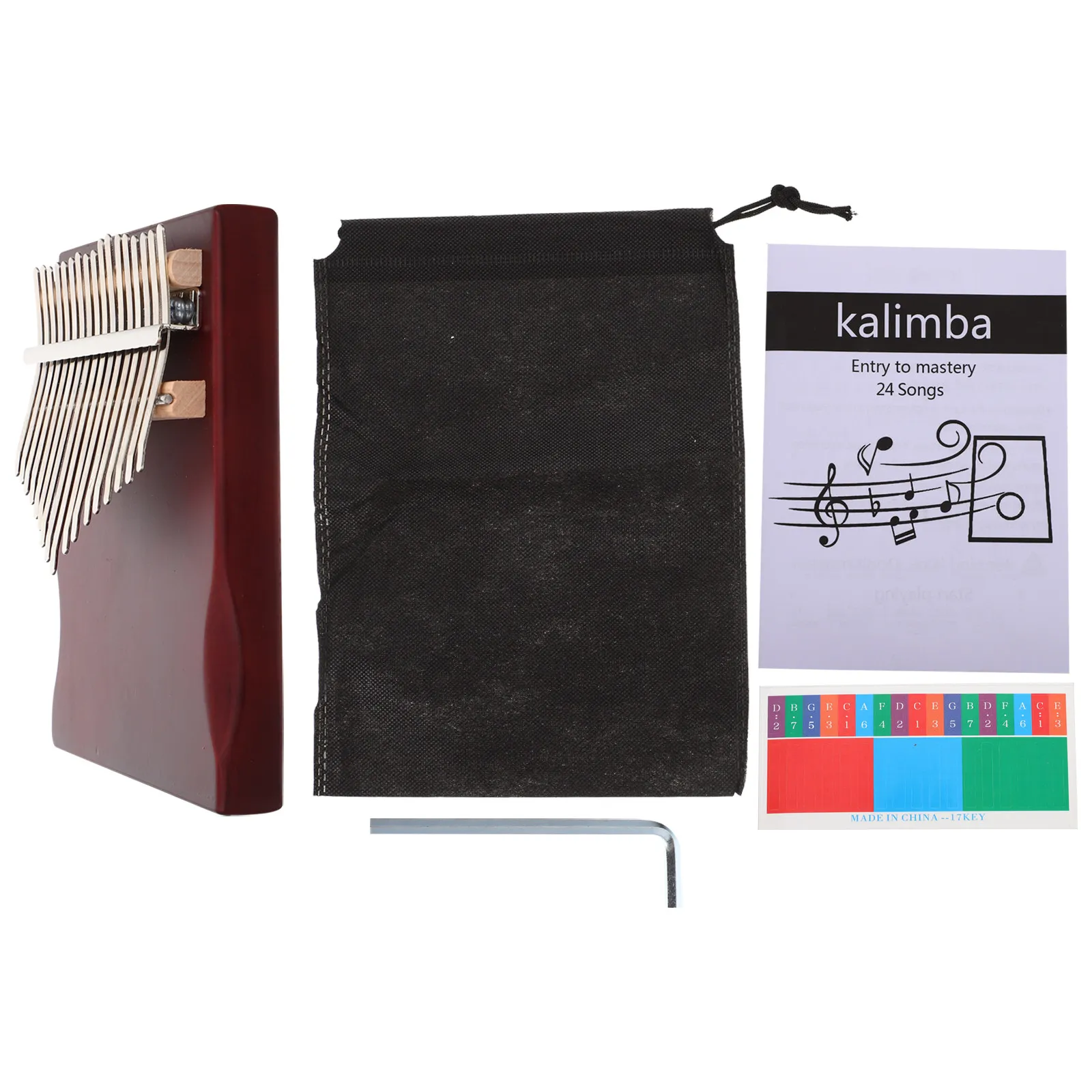 

1 комплект стильной портативной калимбы, 17-тональное фортепиано для начинающих, эргономичный дизайн, изысканное исполнение, естественный звук
