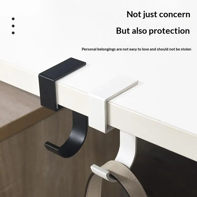 Desk Bag Hook Anti-Slip Sleek Hanger For Office & Student Desk Storage Punch-free Removable Utility Table Hooks Purse Hook