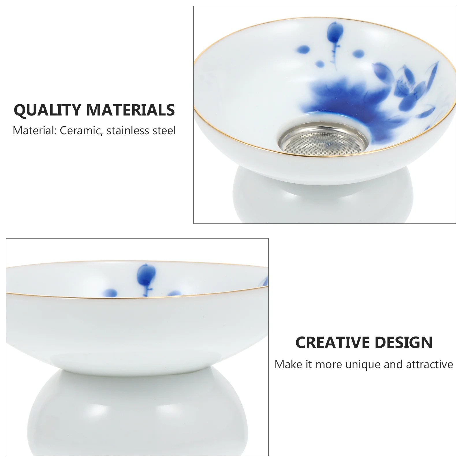 

1Pcs Tea Leaf Filter Ceramic Strainer for Home Office Jasmine Green Oolong Tea Accessories Teapot Accessories