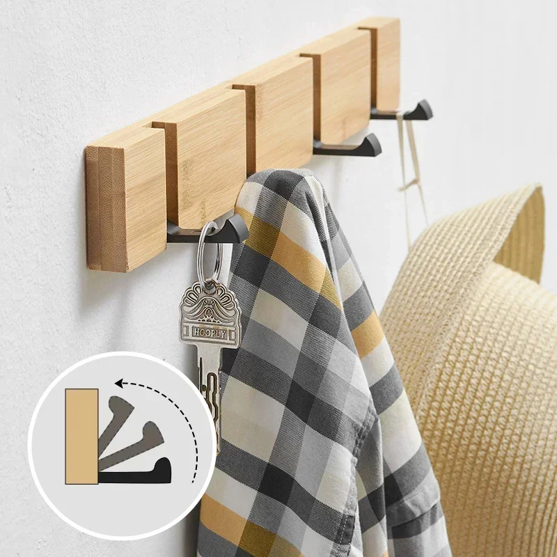 

CANBOUN Nordic Fashion Style Bedroom Furniture Coat Rack Clothes Hanger Hooks Living Room Closet Bamboo Hat Racks Coat Hanger Wa