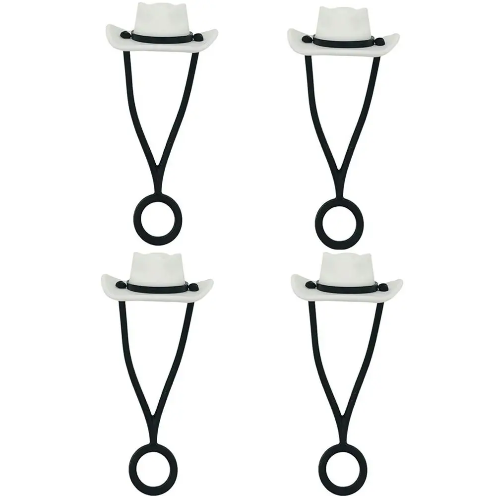 

1/4Pcs Airtight Silicone Cowboy Hat Straw Covers Splash Proof Reusable Straw Covers Cap for Cup 30 40 oz