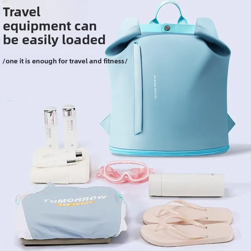 Swimming Backpack with Dry Wet Separation - Waterproof Sports Bag for Beach Pool, Sandproof Mesh Gym Backpack with Separate Comp