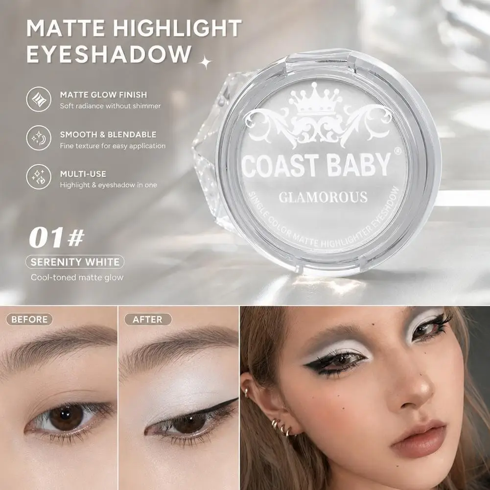 Single Matte Highlighter Palette White Beige Face Nose Brighten Contour Makeup Tea Brown Eye Shadow Lying Silkworm Rouge Powder