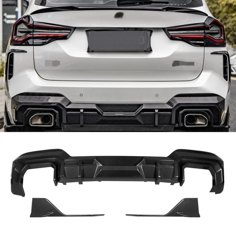 

For BMW G01 LCI/G08 LCI 2022+ SQ Style 100% Dry Carbon Fiber Rear Diffuser With Rear Splitter 3PCS