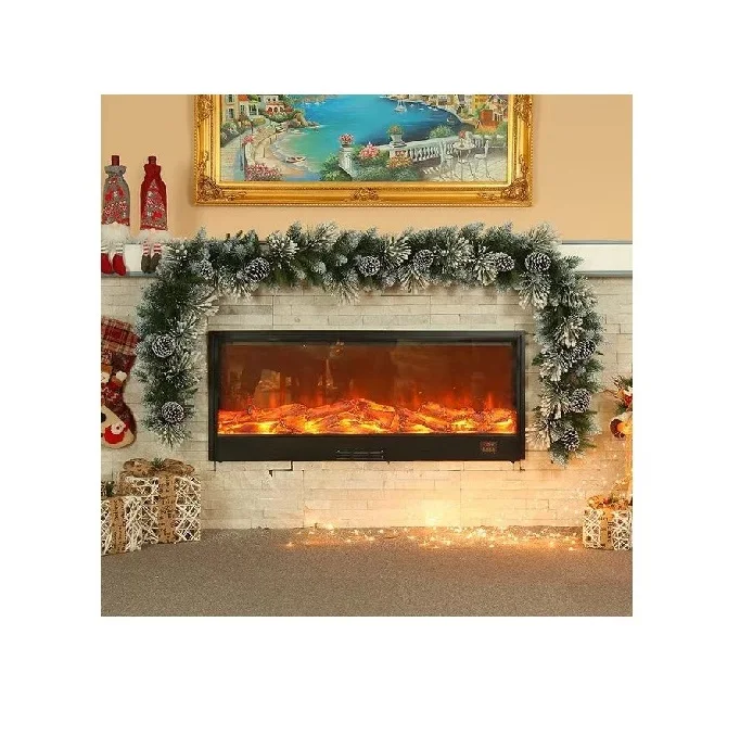 

700mm LED Retro Simulation Flame Electronic Fireplace Remote Control Decorate Living Room Country Style Electronic Fireplace