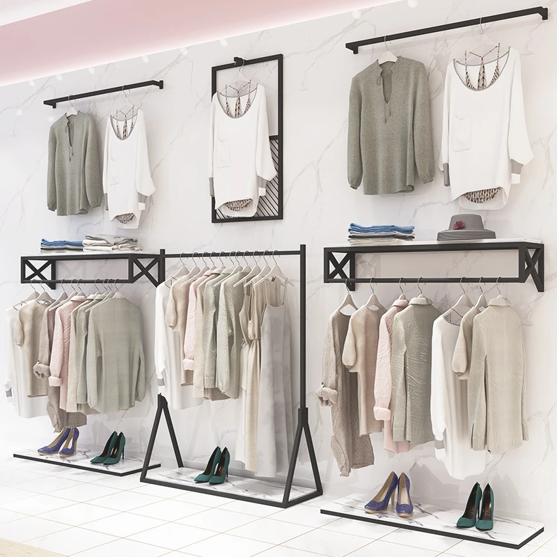 

2025customized.Luxury Women Garment Shop Furniture Retail Clothing Shop Shelving Fashion Clothes Display Rack