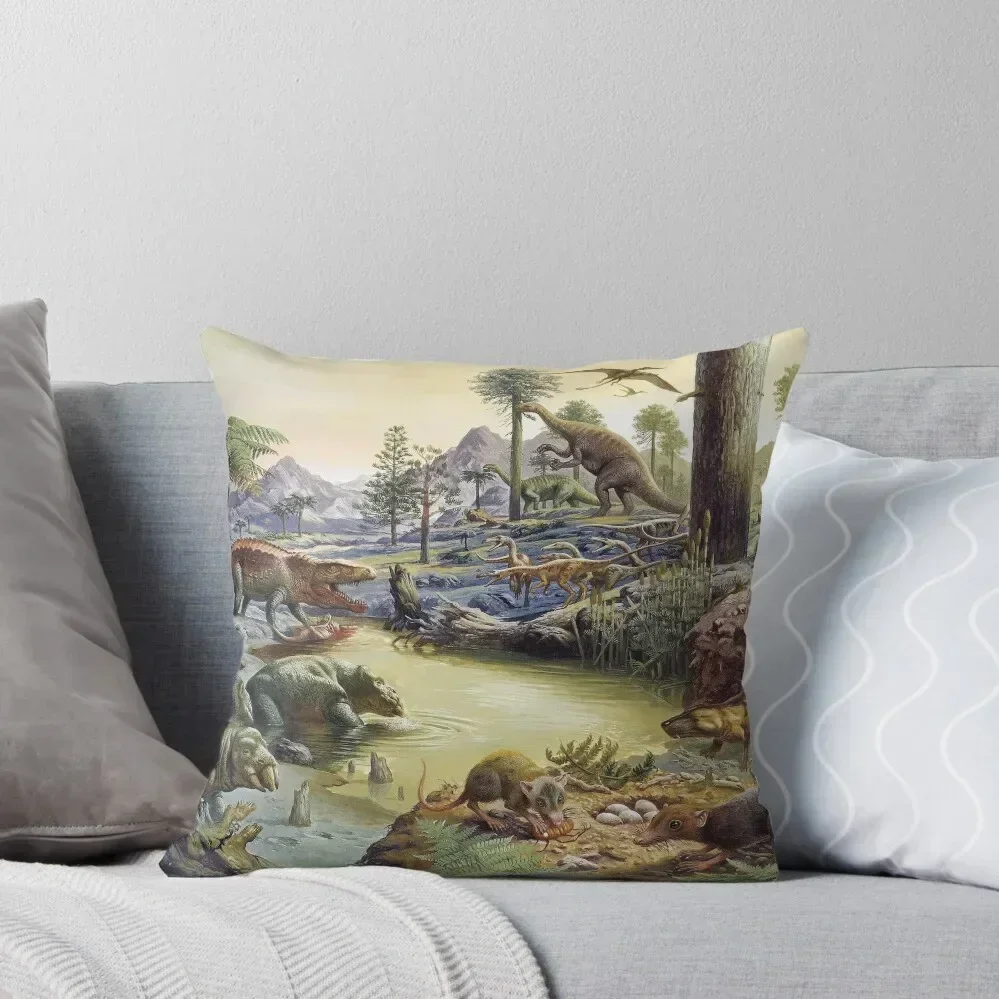 

Prehistoric Triassic Period Landscape Throw Pillow pillow cover christmas pillowcases for sofa cushions Christmas Pillows pillow