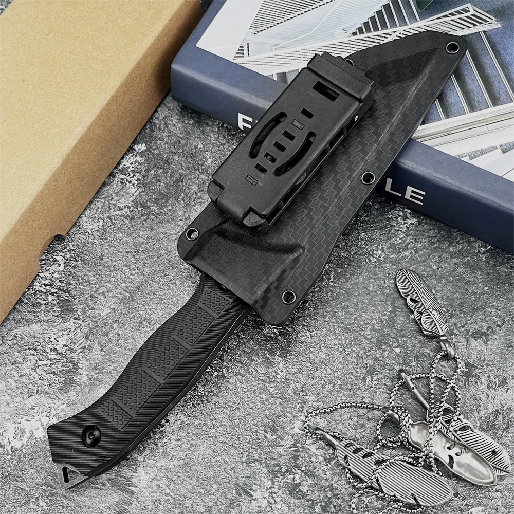 جديد أربعة جوانب مائل مستقيم سكين شفرة مثبتة التكتيكية الإنقاذ جيب المدمجة تصميم الصيد الصيد EDC أدوات إنقاذ