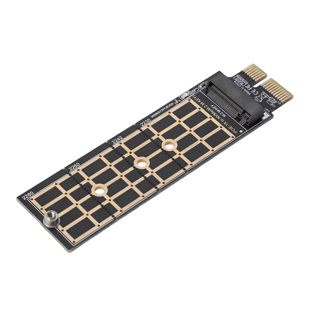 PCIE to M.2 Adapter NVMe SSD M.2 PCIE 3.0 X1 Raiser Card PCI-E M Key Connector Supports 2230 2242 2260 2280 M.2 SSD—AA56