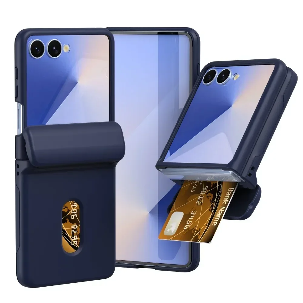 Kartenhalter-Handyhülle mit Hautgefühl und Hartschale für Samsung Galaxy Z Flip8 7 6 5 Flip 5G mit Scharnierschutz und Ständerfunktion – Detail 4