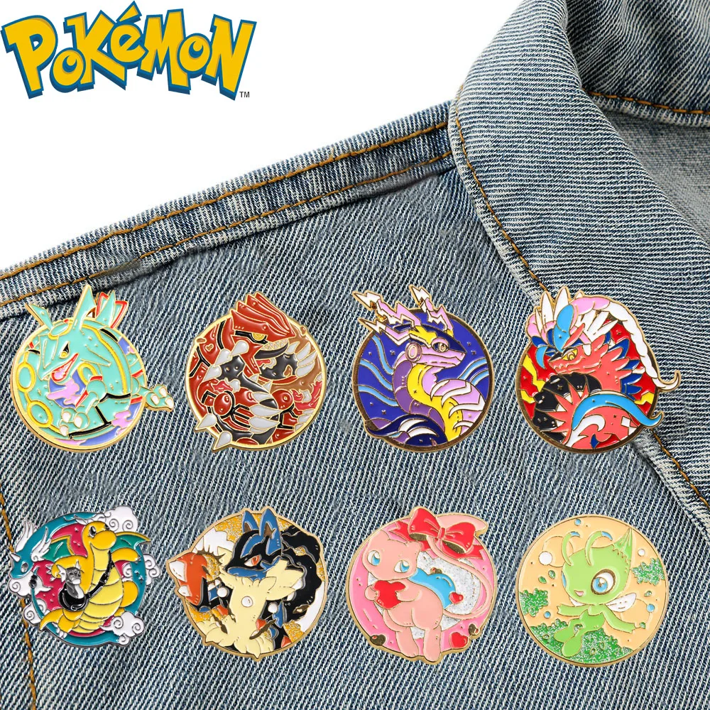 Broche Pokémon Cartoon, Elfos Raros, Rayquaza, Emblema Anime Groudon, Pin Esmalte de Lapela, Acessórios Mochila, Jóias de Moda, Presentes, Novo