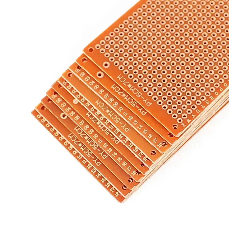 10pcs PCB Universal Board Single Side Yellow 5*7CM,7 X 9Cm,PCB Board Prototype Perforated Grid Board Kit, for DIY Soldering