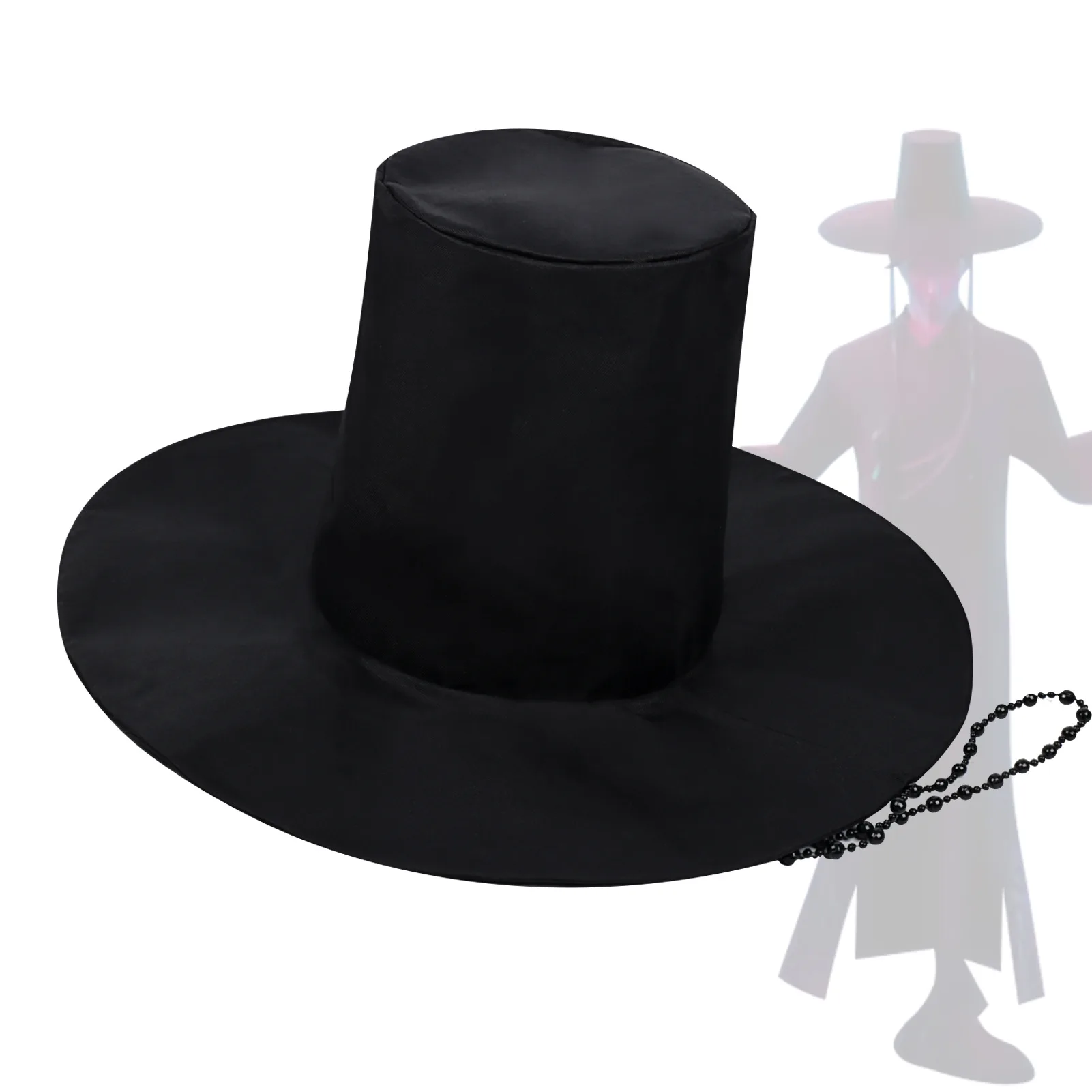 Anime Demon Hunters Saja Boys Jinu Cosplay sombrero negro tradición coreana antiguo sombrero alto hombres mujeres accesorios de fiesta de Halloween