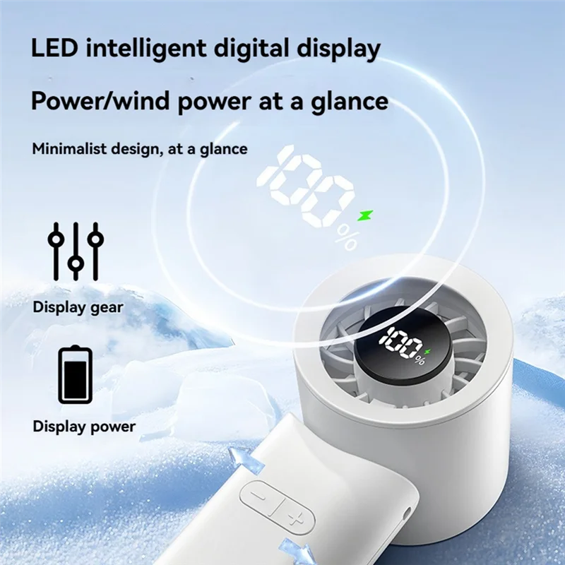 

Портативный ручной вентилятор 3 в 1 Персональный вентилятор 100-скоростной вентилятор с бесконечной ветровой лямкой Настольный вентилятор для офиса Открытый B