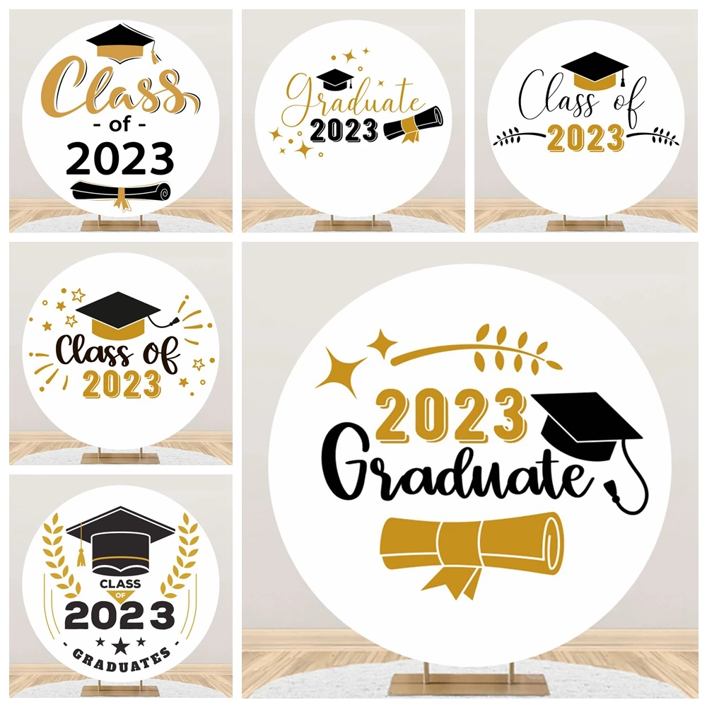 

Gold Glitter Balloons Backdrop Congratulations 2023 Graduation For Photography Bachelor Caps Graduation Party Background Props