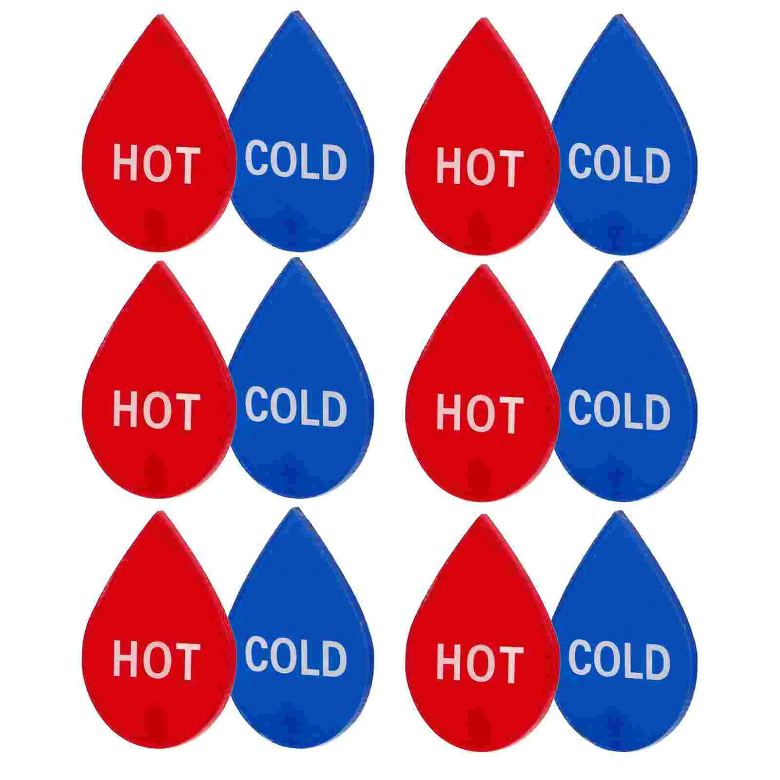  6 Pairs Hot and Cold Water Signs Bathroom Kitchen Waterproof Self-adhesive Stickers The Transfer