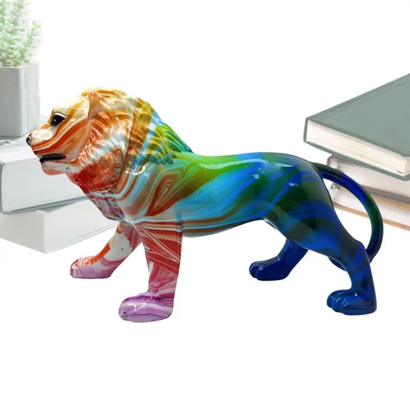 

Lion Statue Modern Lion Sculpture Handcrafted Abstract Animal Home Decor Accent Modern Collectible Item Desk Accessories