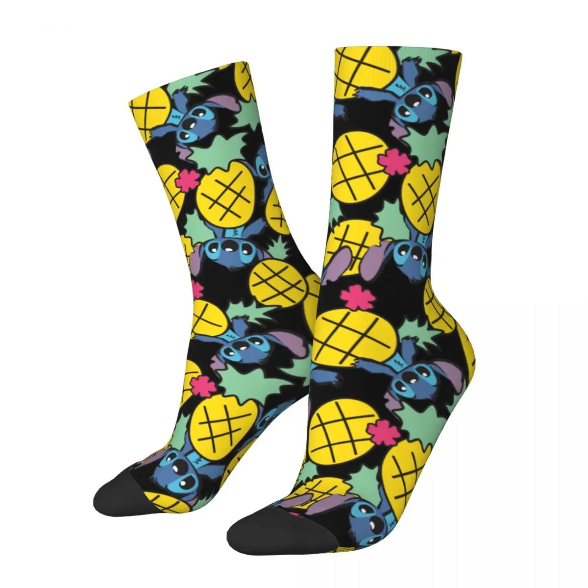 Lilo & Stitch Pineapple Socks Men's Women's Polyester Casual Socks Hip Hop Spring Summer Autumn Winter Middle Tube Socks Gifts