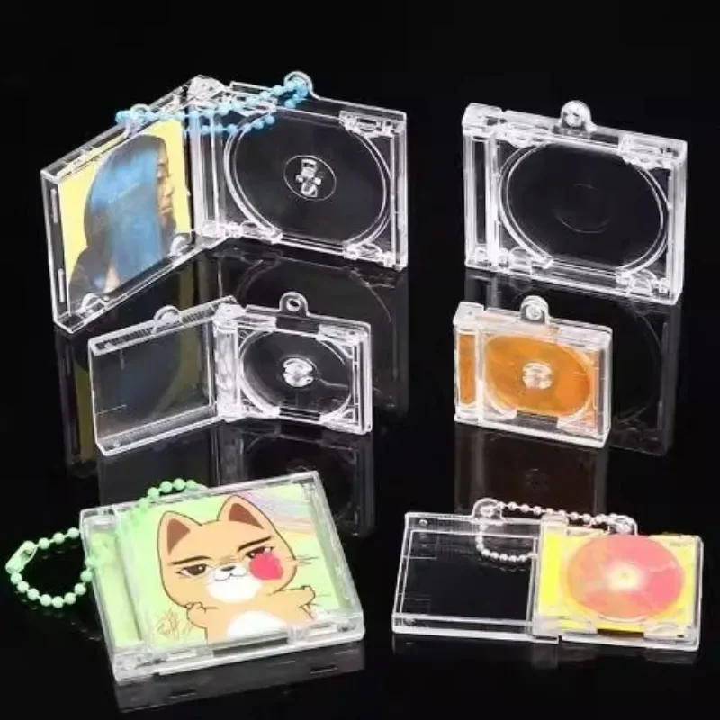 1/10pcs CD Case Keychain Creative DIY Mini Blank Album Peripheral Commemorative Keyring Car Backpack DIY Key Pendant Hanging
