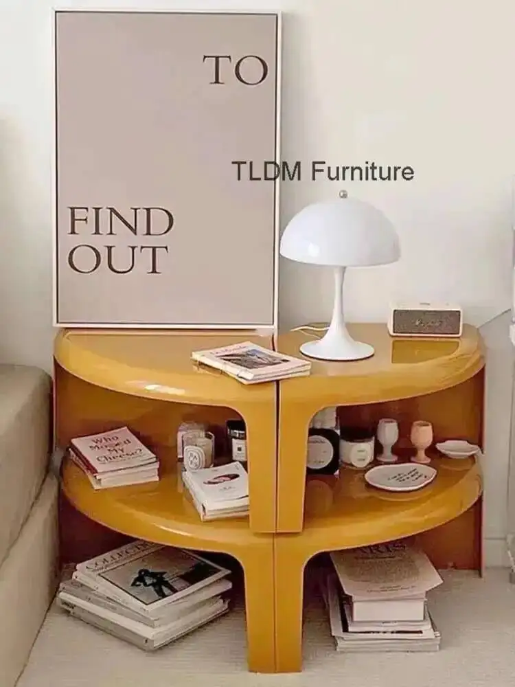 Table d'appoint ronde de couleur, Tables basses créatives en plastique ABS nordique, meubles de salon design, Table d'angle de rangement moderne pour la maison