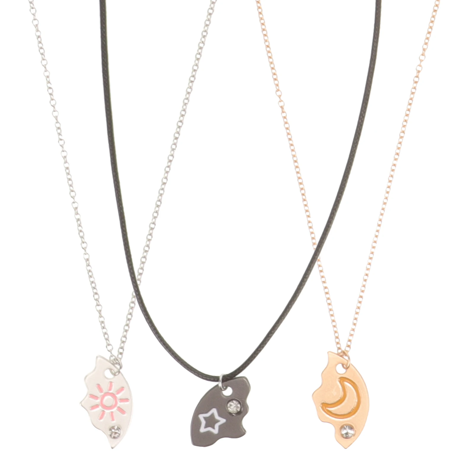 

Alloy Pendant Necklace Chain Matching Braclets Kids Friendship Girls for Sister Connecting Necklaces Couple