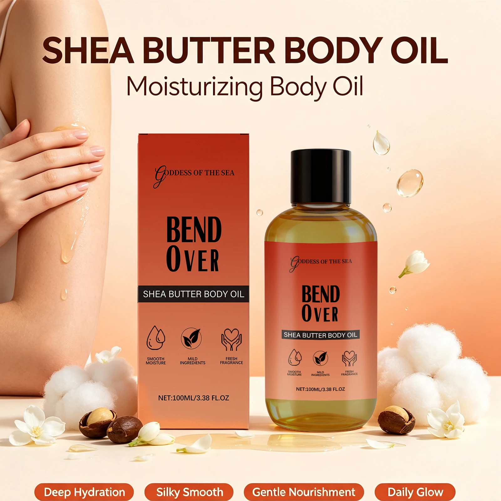 Shea Butter Body Oil Moisturiz - Shea Butter Raw recension och pris