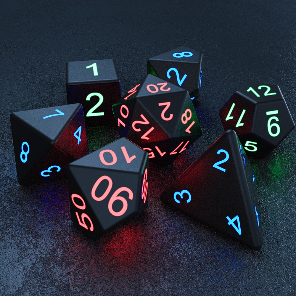 7Pcs Light Up DND ลูกเต๋ากล่องชาร์จ USB ชาร์จไฟฟ้าลูกเต๋า Shake Light LED ลูกเต๋าสำหรับเกม KTV บาร์ไนท์คลับ