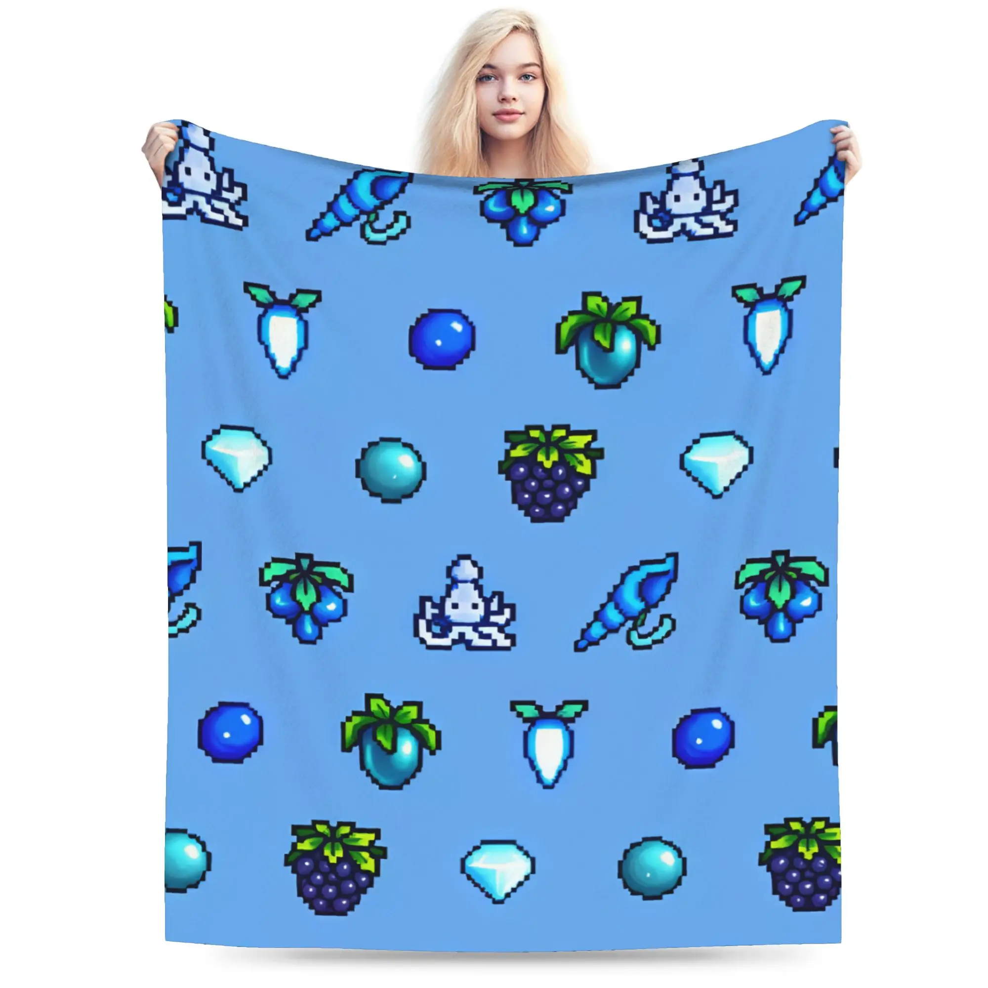 Stardew Valleys Animals   Blankets Quality Warm Soft  Bedding Throws Spring Students Outdoor Street Trend Bedspread