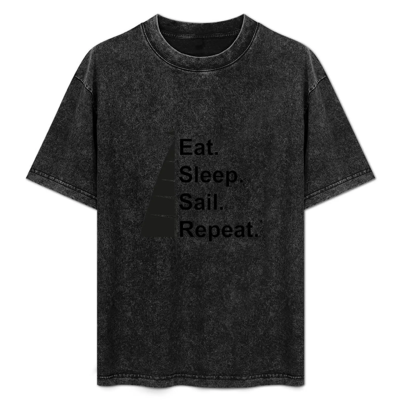

Футболка Eat Sleep Sail Repeat Life, винтажная рубашка с аниме, мешковатые рубашки, роскошные мужские футболки большого размера для мужчин