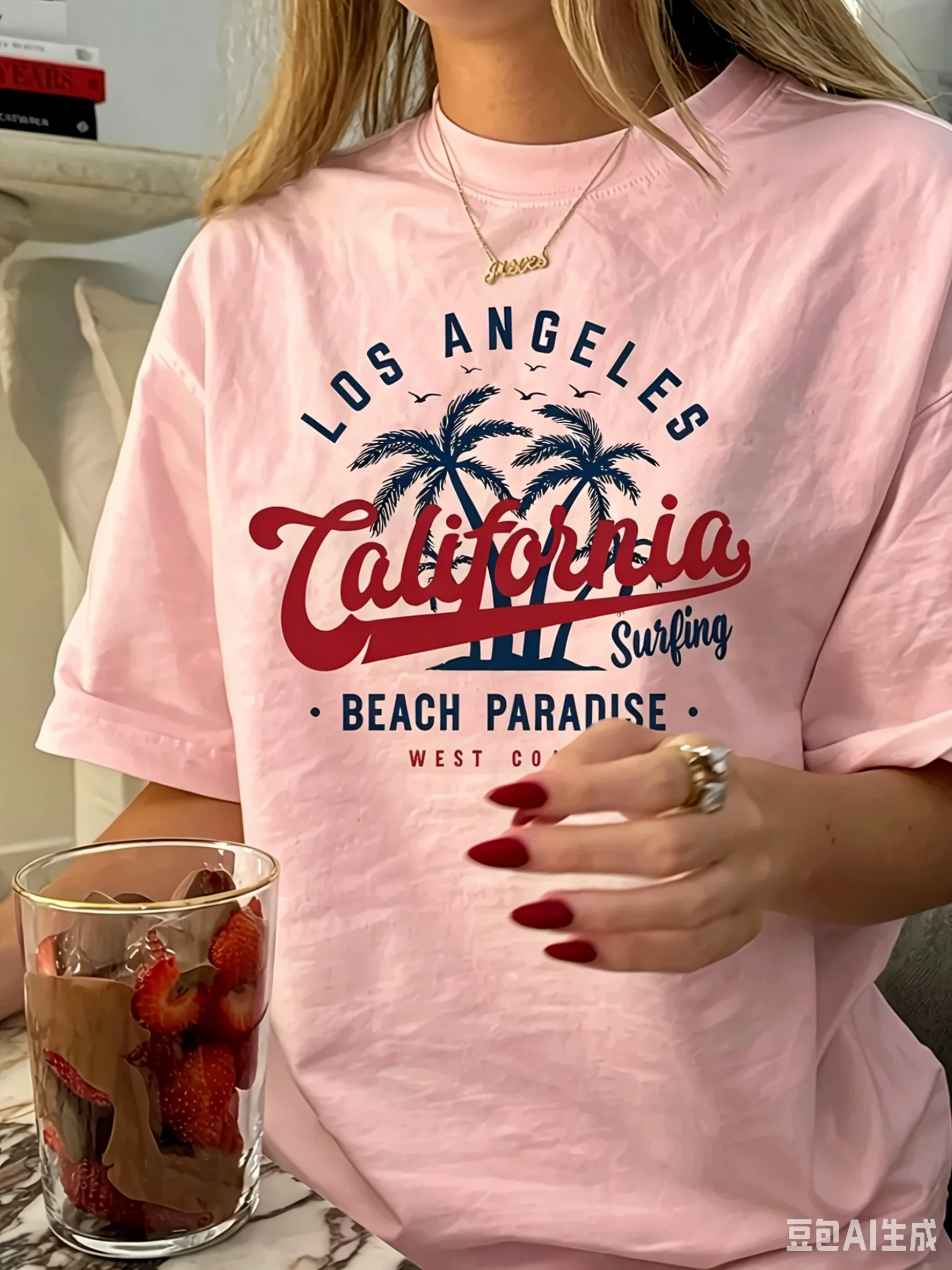 Men's & Women's 100% Cotton Summer T-Shirt California Los Angeles Beach Print Casual Surf Tee Suitable For Kids Too