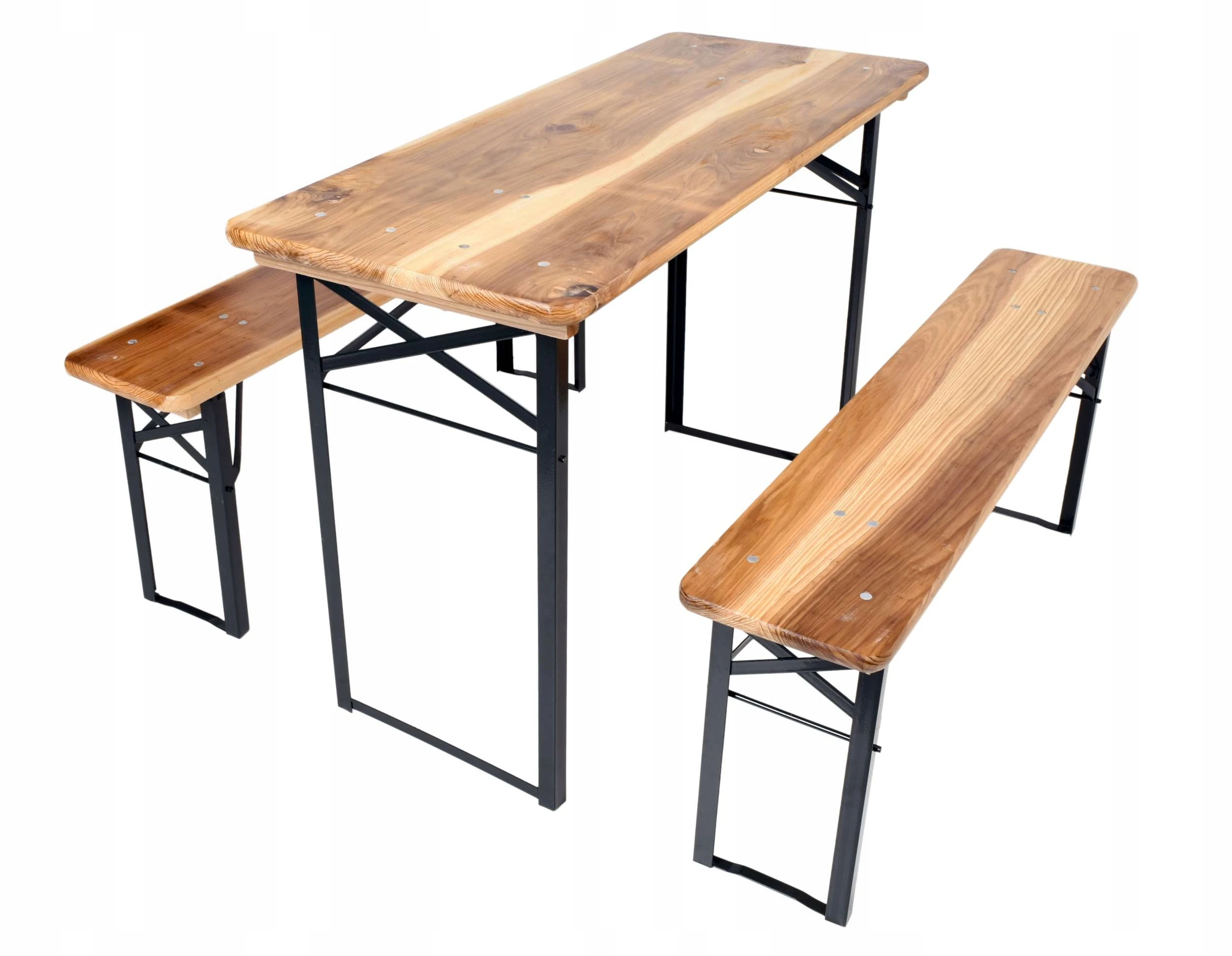 

Outdoor Portable Patio Wooden Table and Bench Folding Beer Table Set