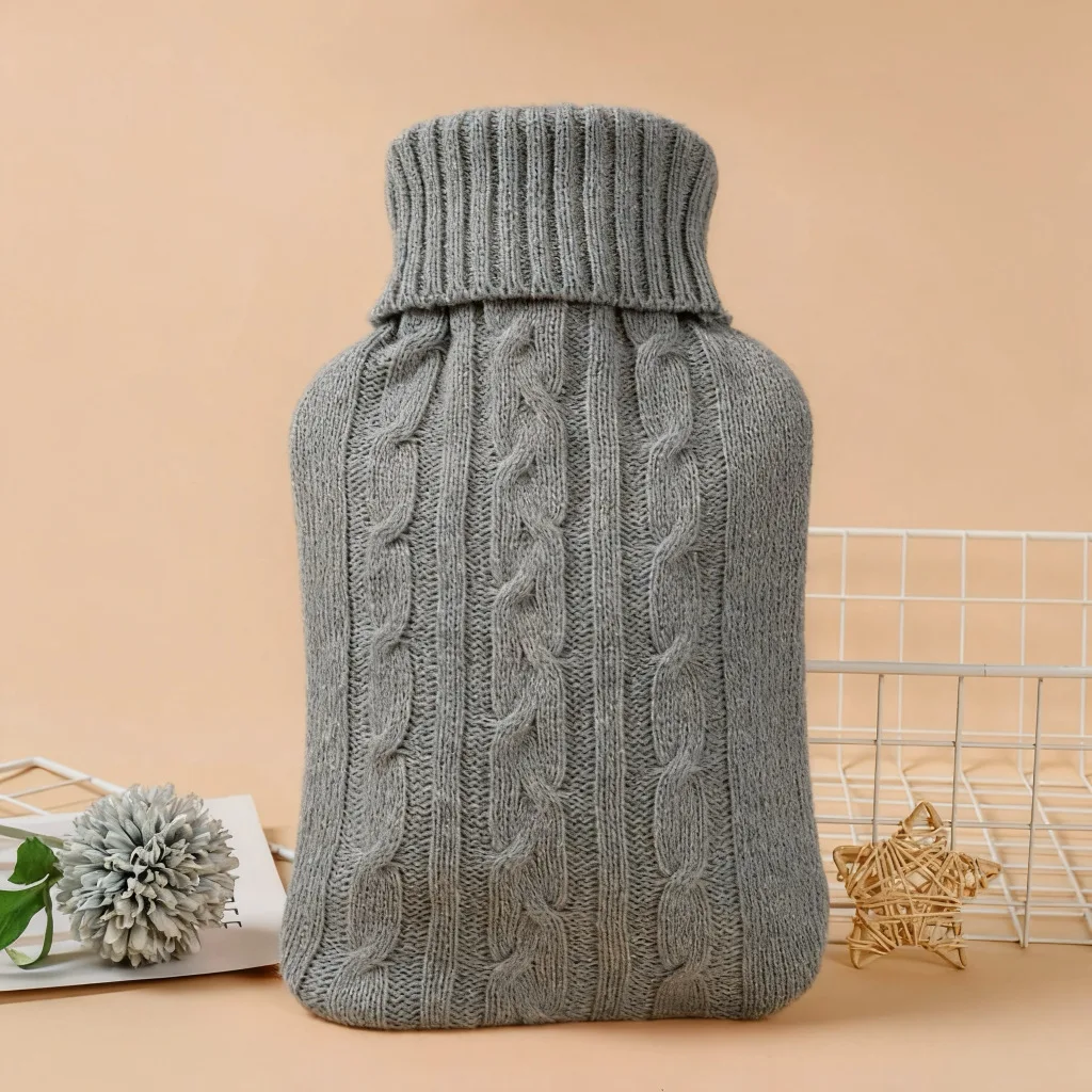 1pc Gray Hot Water Bottle Cover - Cozy Winter Warmth, Durable Polyester, No Electricity Needed, Perfect for Home&Office Use