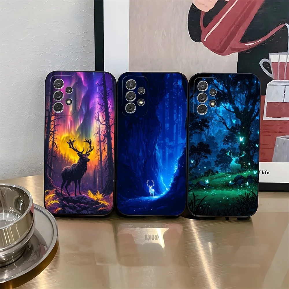 Funda de teléfono con diseño de caza de ciervos para Samsung Galaxy S25 S24 S21 S23 S22 S20 Ultra Fe Plus A34 A16 A54 A24 A52 A53 M54