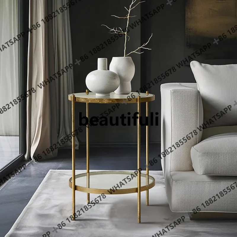 H European neoclassical coffee table tripod coffee table living room retro side table