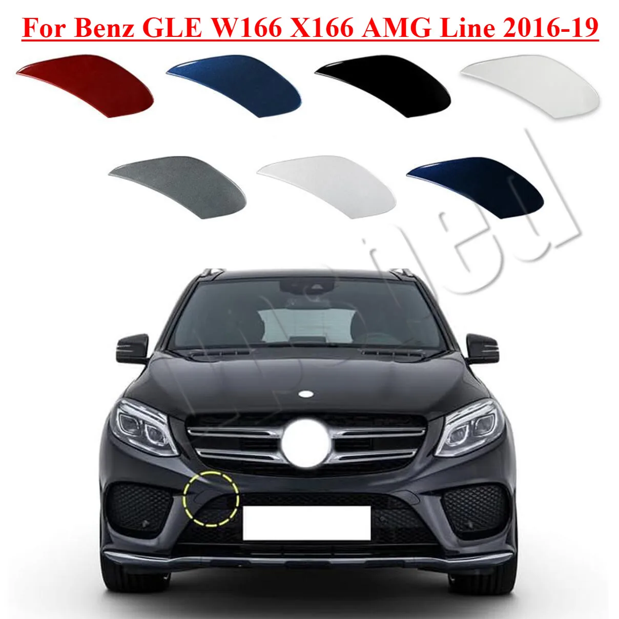 

Front Bumper Tow Hook Hole Eye Cover Cap For Benz GLE W166 X166 AMG Line 2016-19