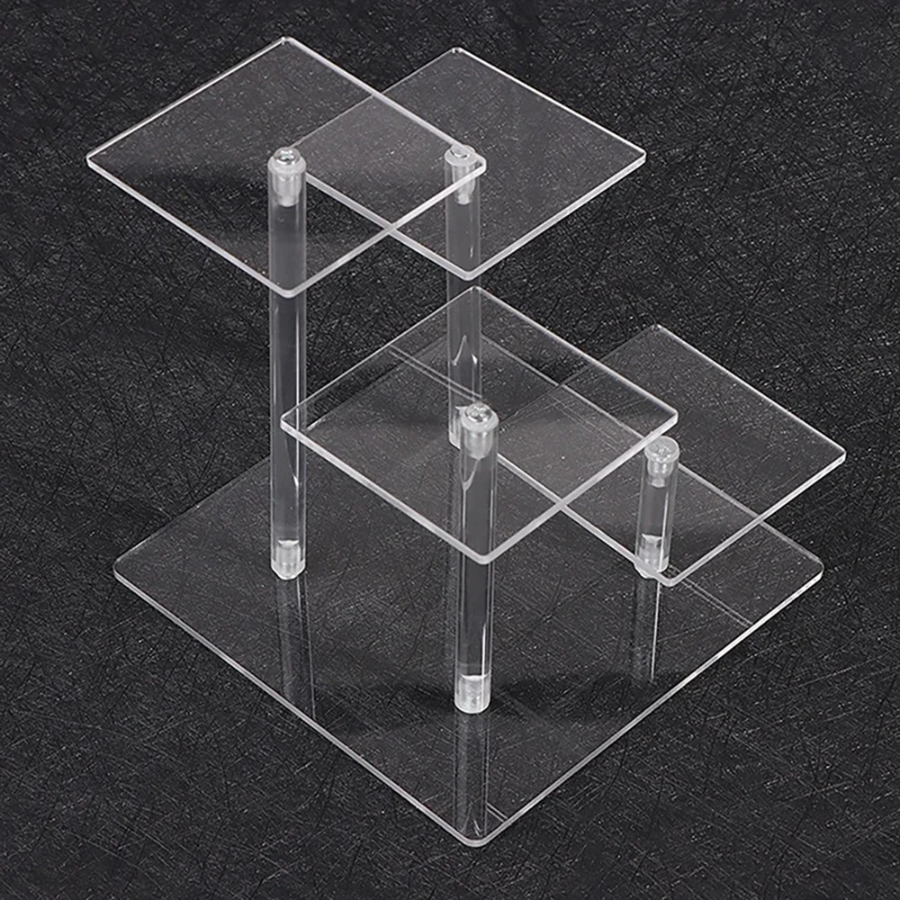 Clear Acrylic Jewelry Organizer Display Stand Square Storage Shelf Perfume Toy Bracelet Earrings Jewelry Organizer Showcases