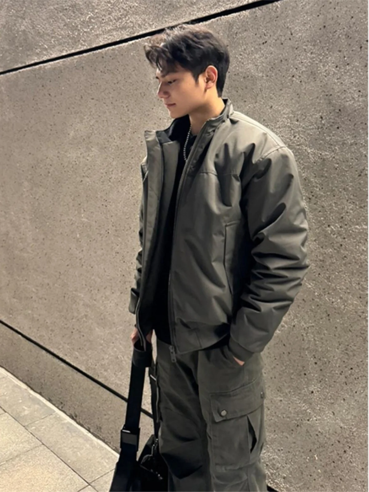 

GTAL American Sle Pilot Jaet ort Motorcycle Baseball Coat Men's Spring Autumn Stand Collar Tee-Proof Workwear