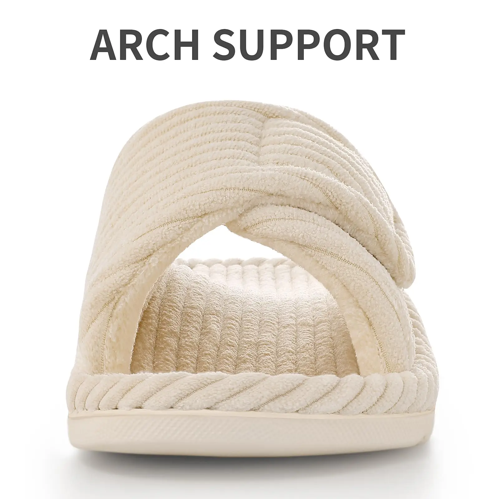 Eyriphy أزياء الشتاء النسائية المفتوحة تو سروال قصير غرفة نوم الشرائح الفراء أحذية قطنية الحجم: 37 إلى 42 شباشب منزلية لتقويم العظام قابل للتعديل #4