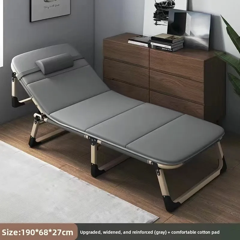 Foldable Single Bed Nap Lounger Portable Office Hospital Care Bed Folding Bed for Lunch Break in The Office Single Folding Bed