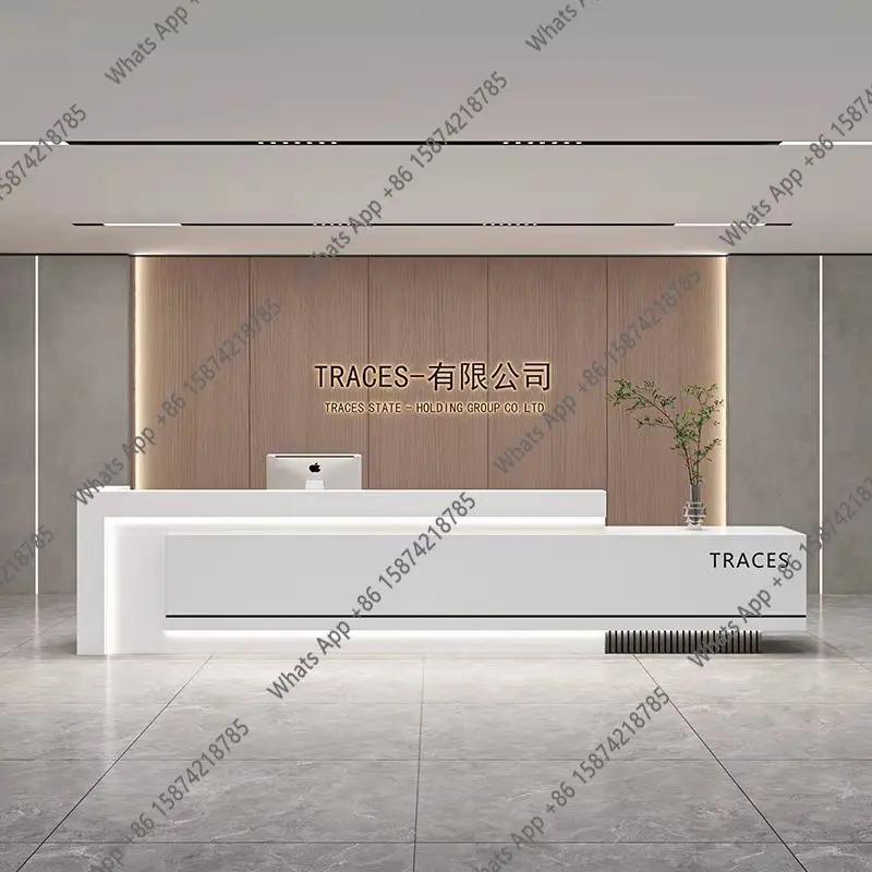 

Sm Modern Simple Reception Desk Baking Paint Company Hotel Lobby Reception Cabinet Bar Checkout Page Rezeption Theke Furniture