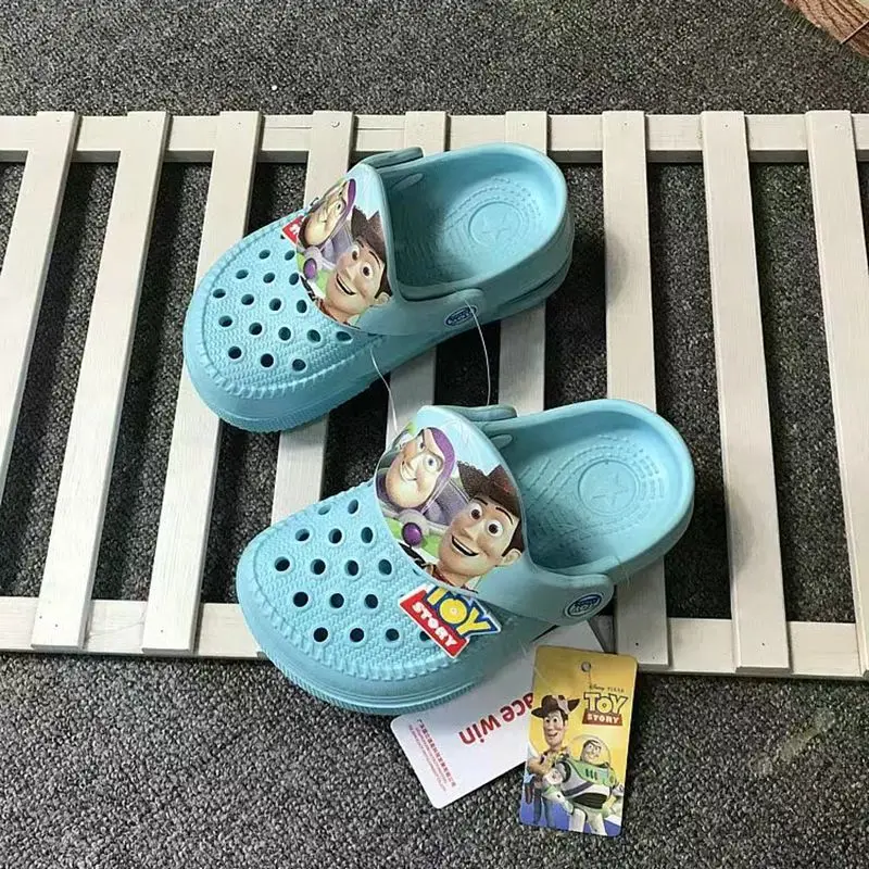 Summer Baby Boys Girls Shoes Kids Sandals Cartoon Spiderman Mcqueen Cars Print Beach Slipper Indoor Soft Home Bath Garden Shoes