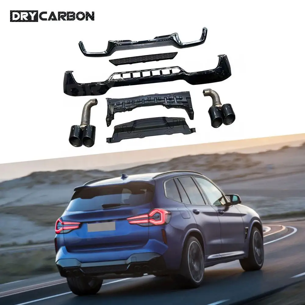 

Gloss Black Rear Bumper Lip Diffuser for BMW G01 G08 X3 M Sport 2022 + for 28i Model Rear Diffuser Exhaust Tips PP