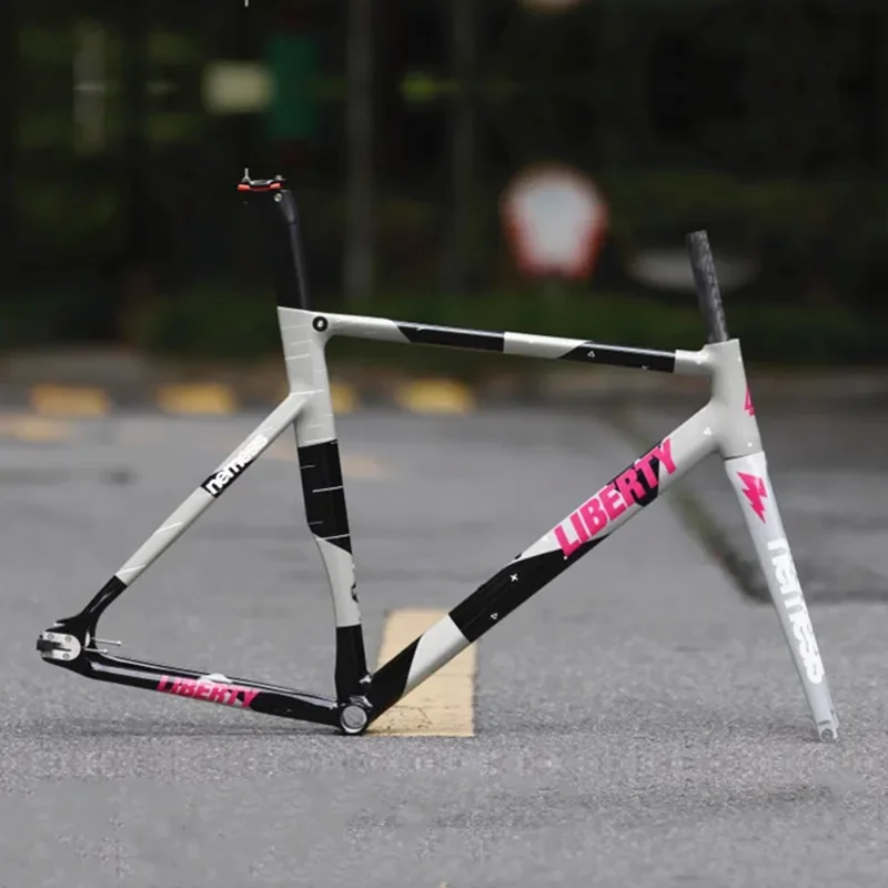 Fixed Gear Bike Frame, 700C Aluminum Fixie Frame, Carbon Fork, Track Single Speed Bike, 52 cm, 54cm, High Quality Bicycle Parts