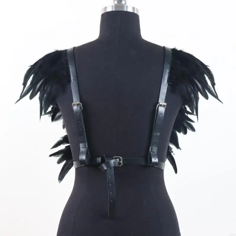 Châle gothique victorien en plumes, haussement d'épaules, accessoires Costume Cosplay d'halloween médiéval pour femmes