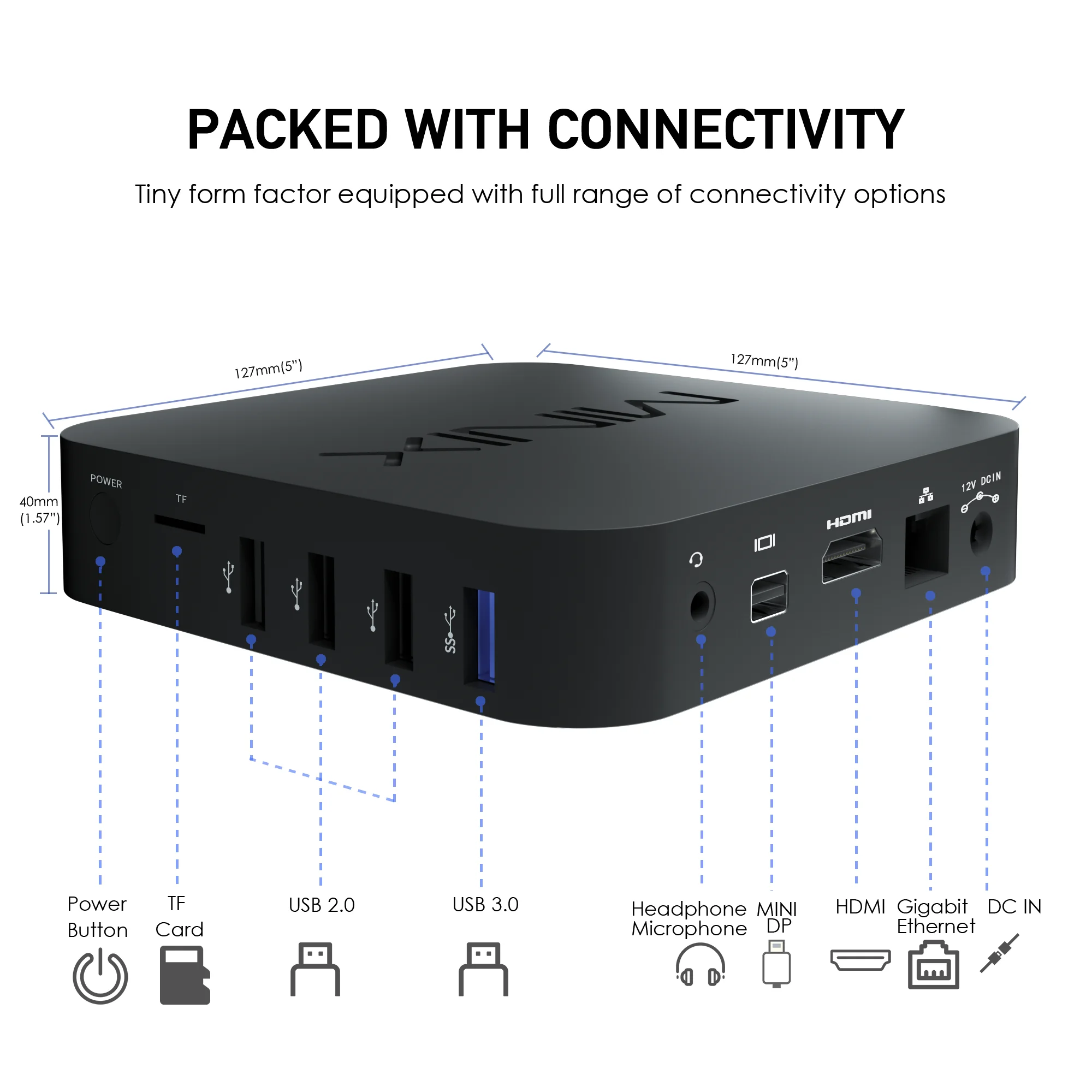 MINIX Z83 MAX,  Z8350 fanless micro host, multi-screen high definition