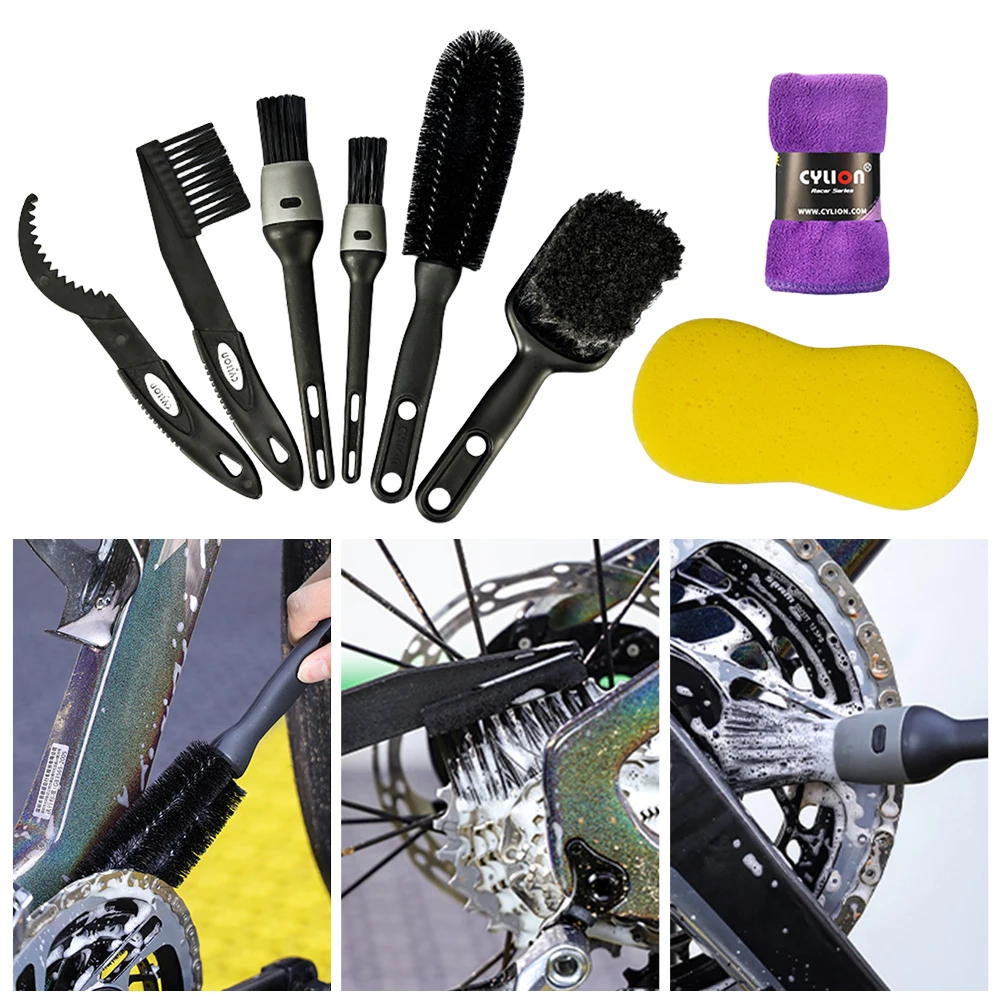 

Bicycle Bike Cleaning Tools Set Bike Clean Brush Kit Bicycle Cleaning Brush Tool Set for Mountain Road City BMX and Folding Bike
