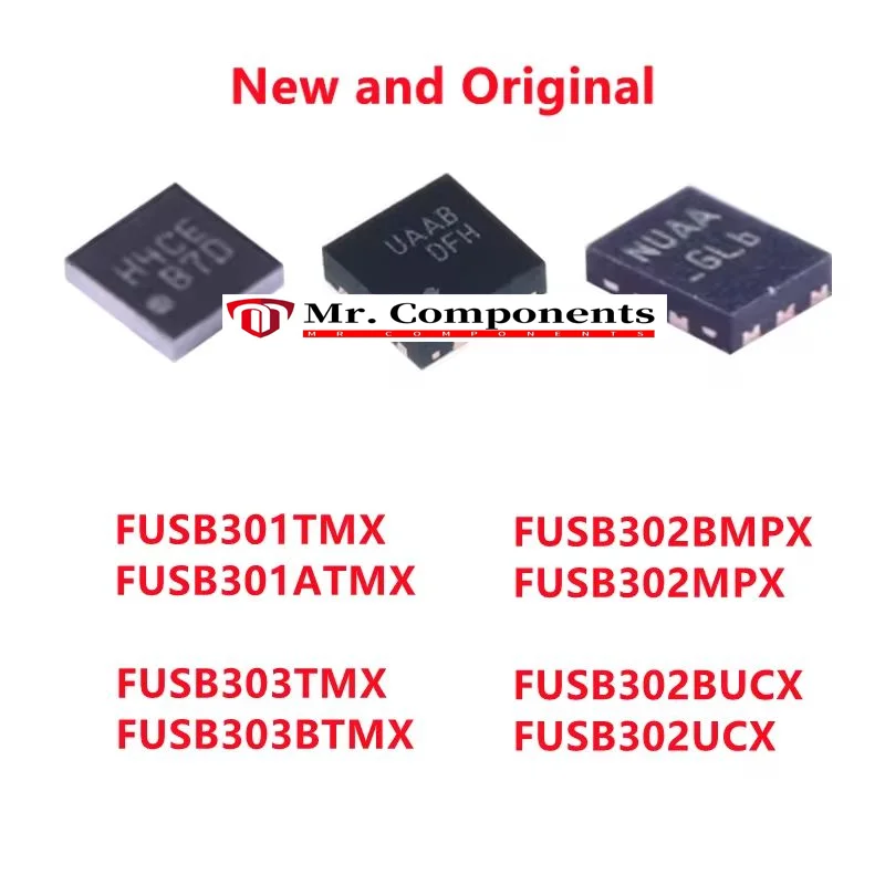 5PCS FUSB301ATMX/TMX FUSB302BMPX/MPX FUSB302BMPX/MPX FUSB302BUCX/UCX FUSB303BTMX/TMX Programmable USB Type-C controller chip