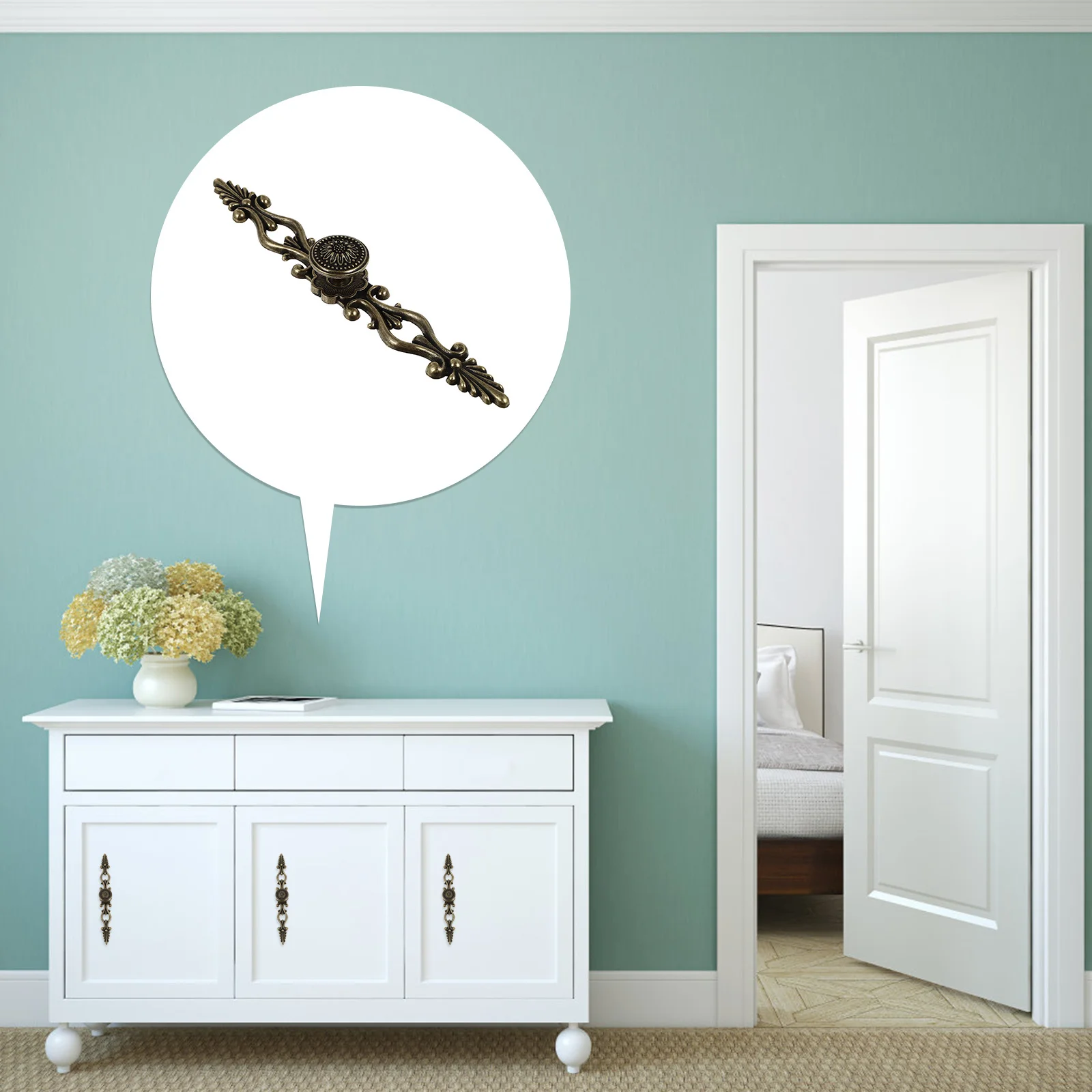 

Bronze Cabinet Pull Handles Vintage Style Zinc Alloy Drawer Knobs for Wardrobe Closet Cabinet Handle Drawer Knobs