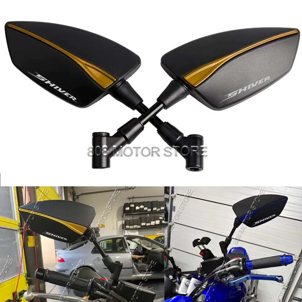 

For Aprilia Shiver 750 900 Universal CNC Aluminum Tomahawk Rearview Mirrors 8mm 10mm Motorcycle Side Mirrors